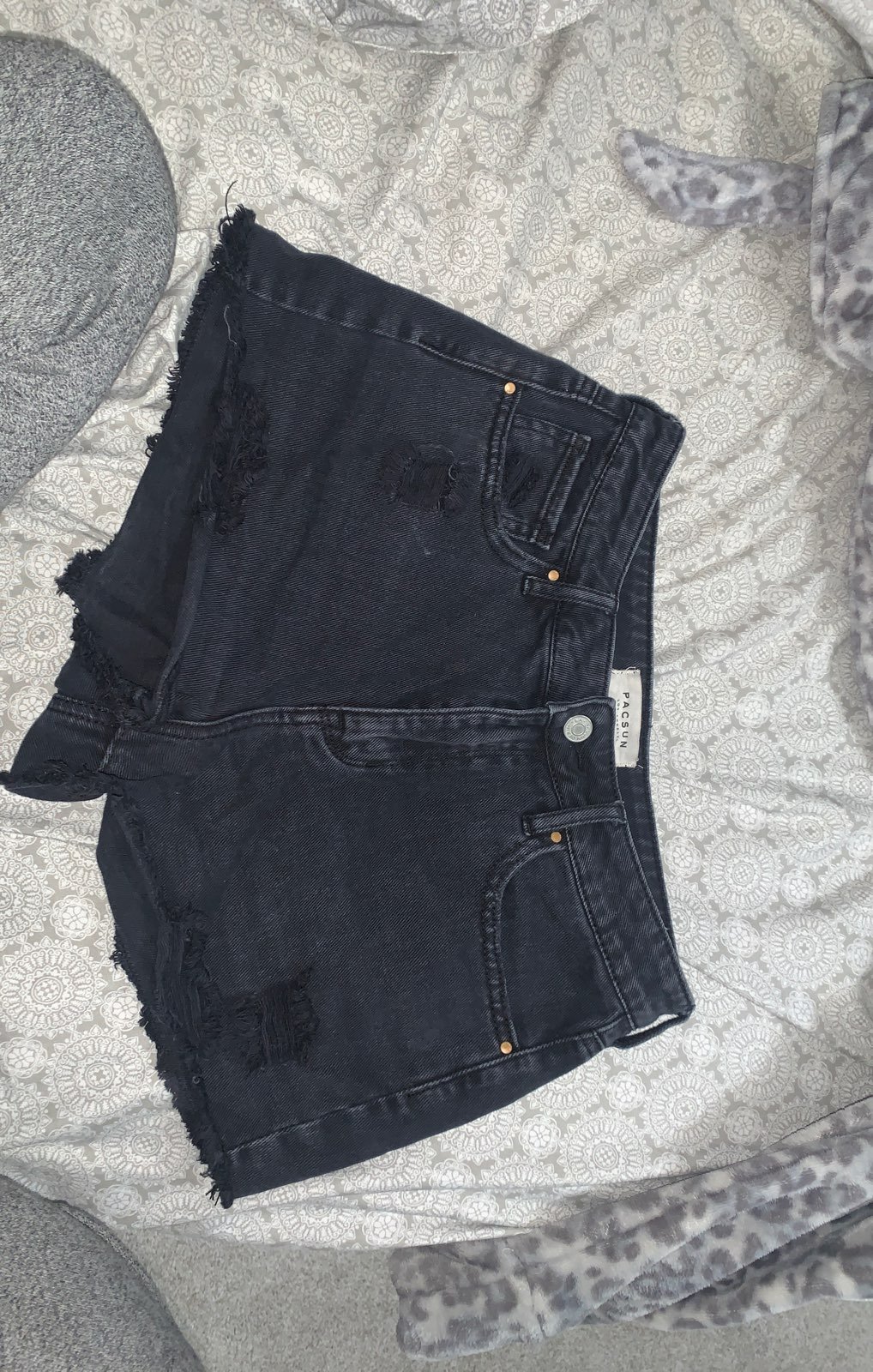 black jeans shorts