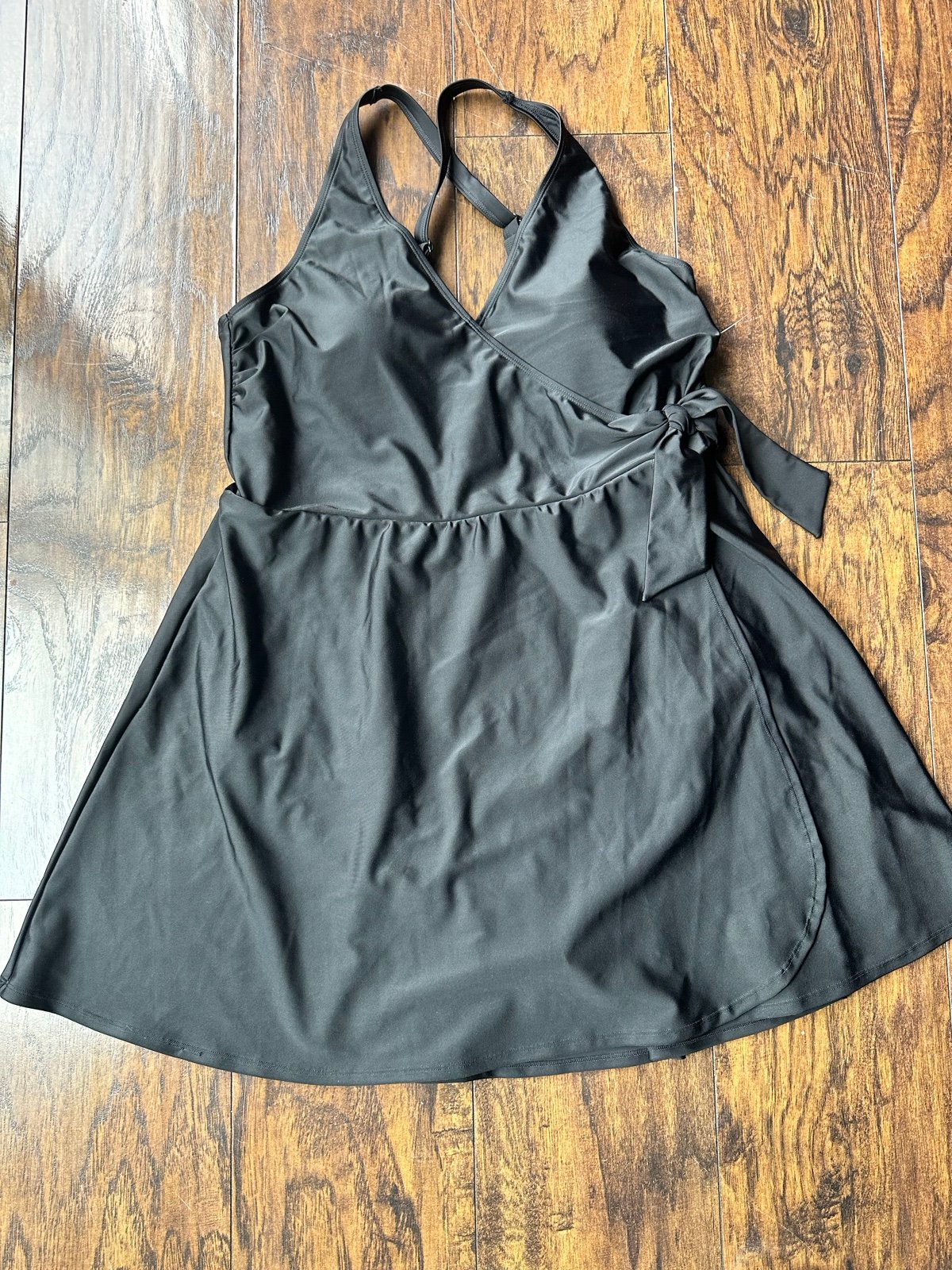 Wrap front swim dress