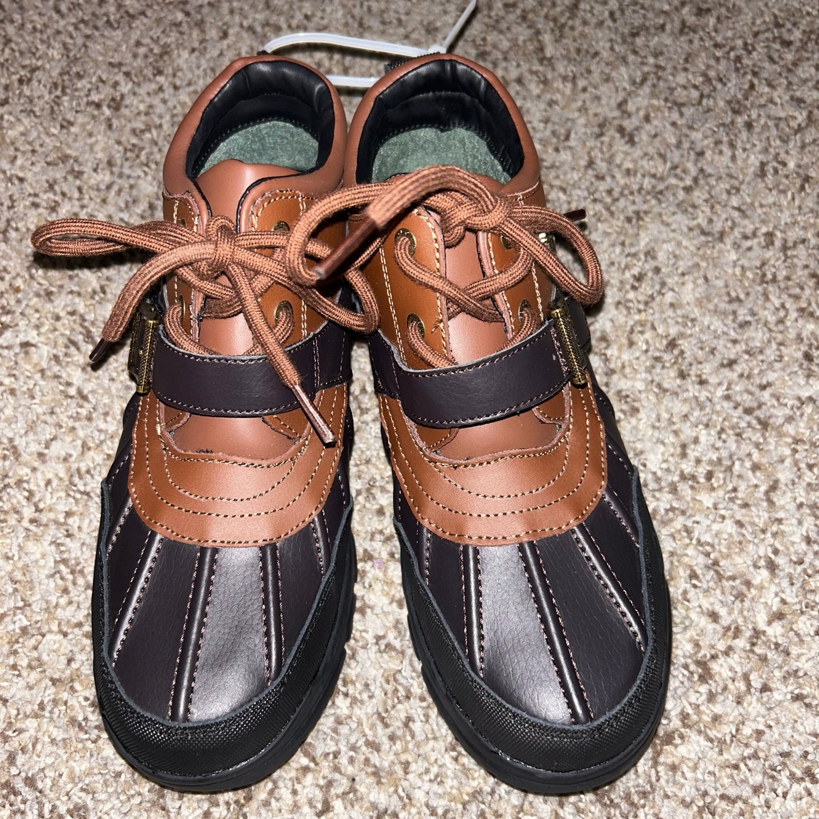 POLO RALPH LAUREN Dover Boot Chocolate Leather Combat Boy’s Size 5 Kids