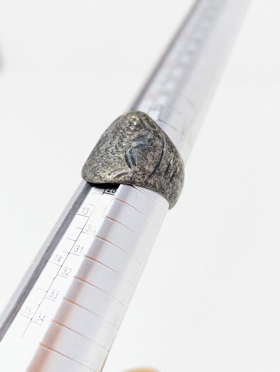 Antique Roman Silver Legionary Ring | Geometric Inscribed Bezel