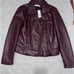 NWT New York & Co Burgundy Faux Leather Bomber Jacket Size Medium