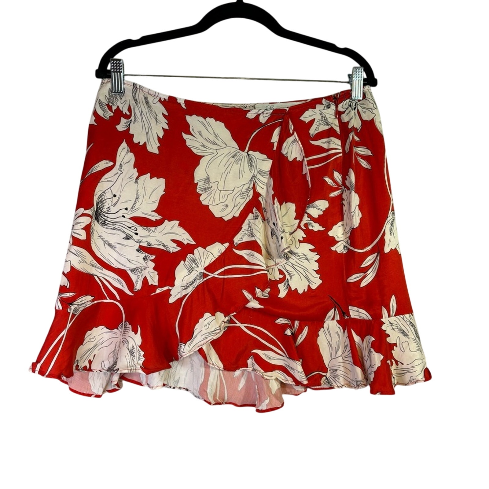 Lovers and Friends Orange Floral Mini Skirt Size Large