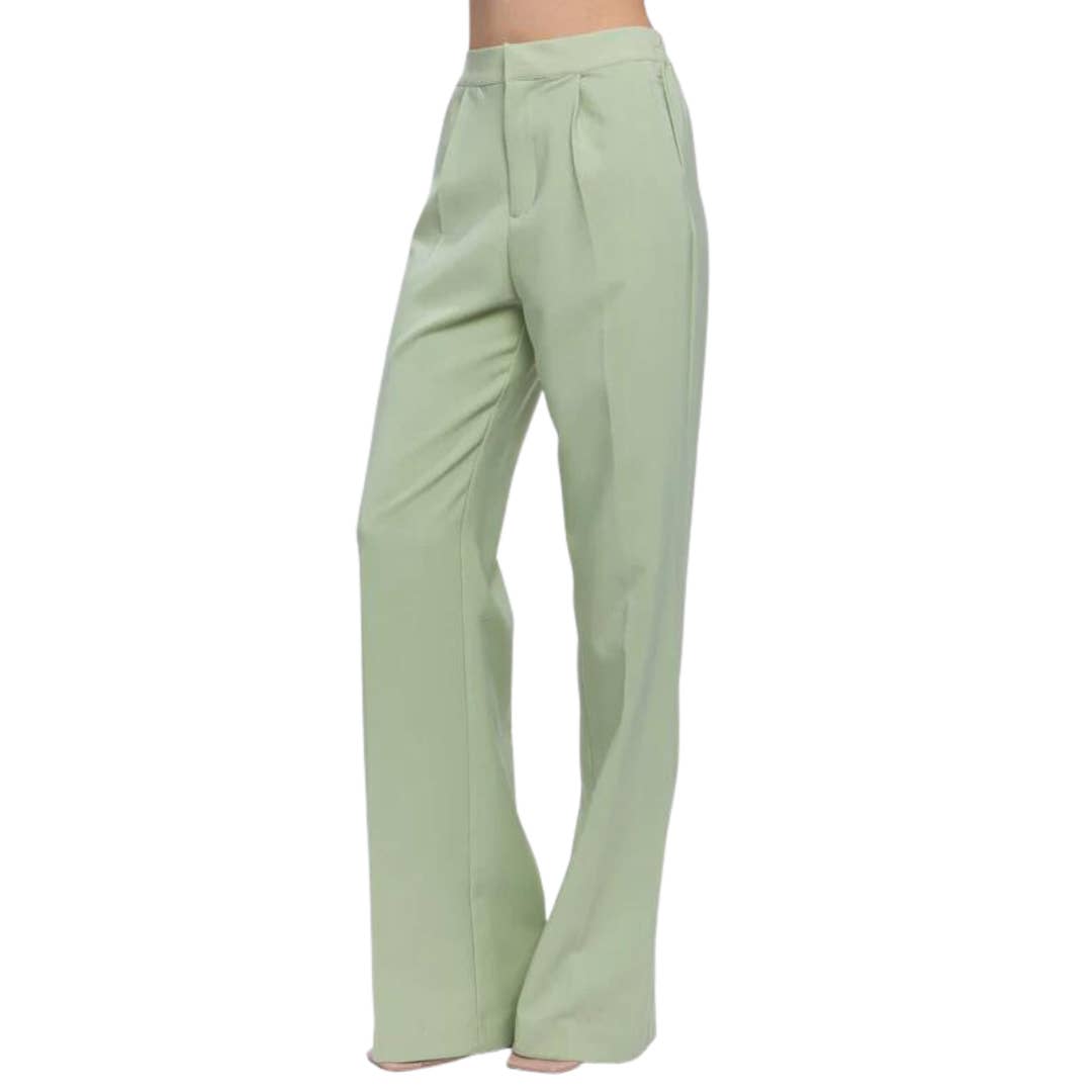 Who What Wear Business as Usual Pants in Celery | Size XS
