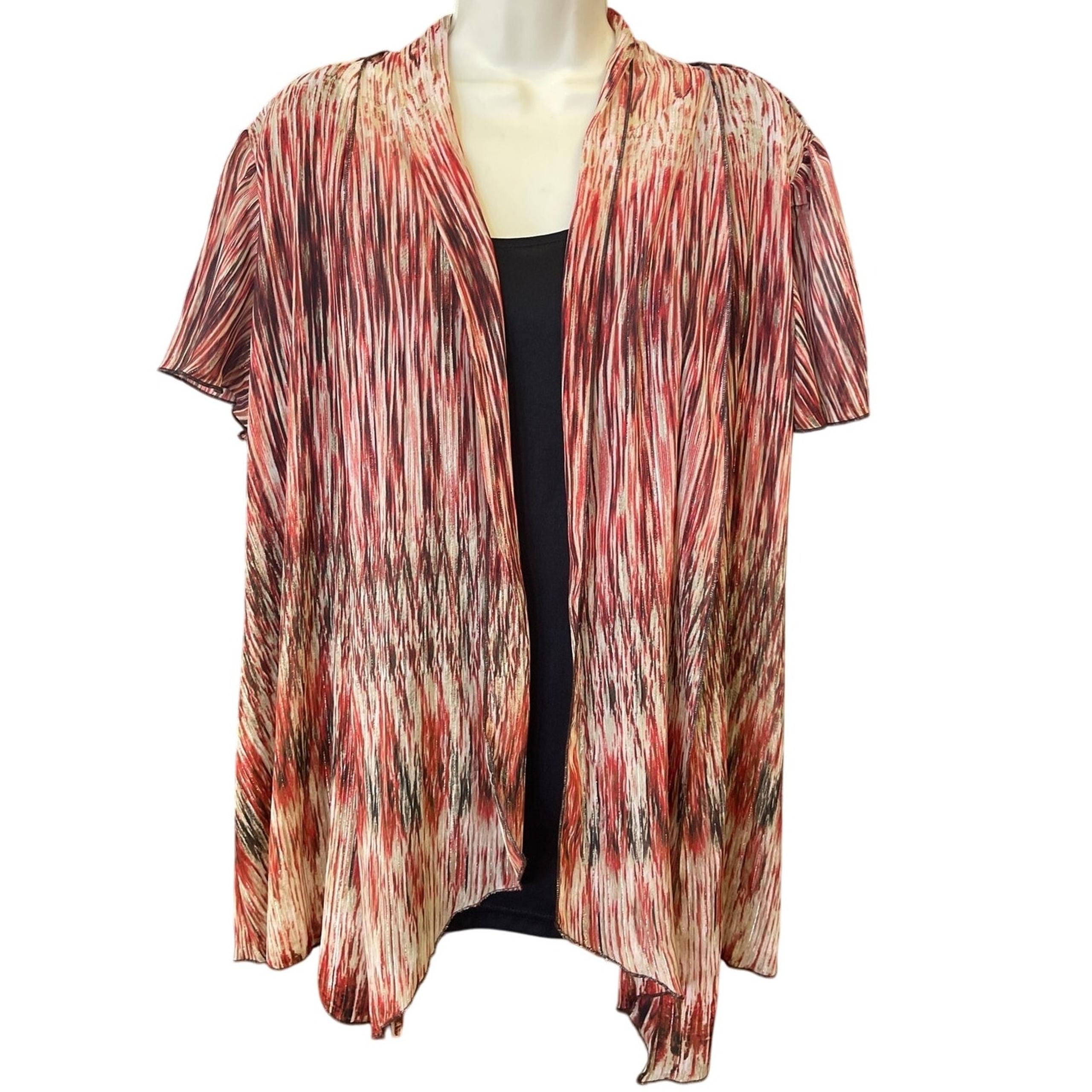 Rebecca Malone Women's 2-Piece Overlay Blouse – Plus Size 2XL, Multicolor