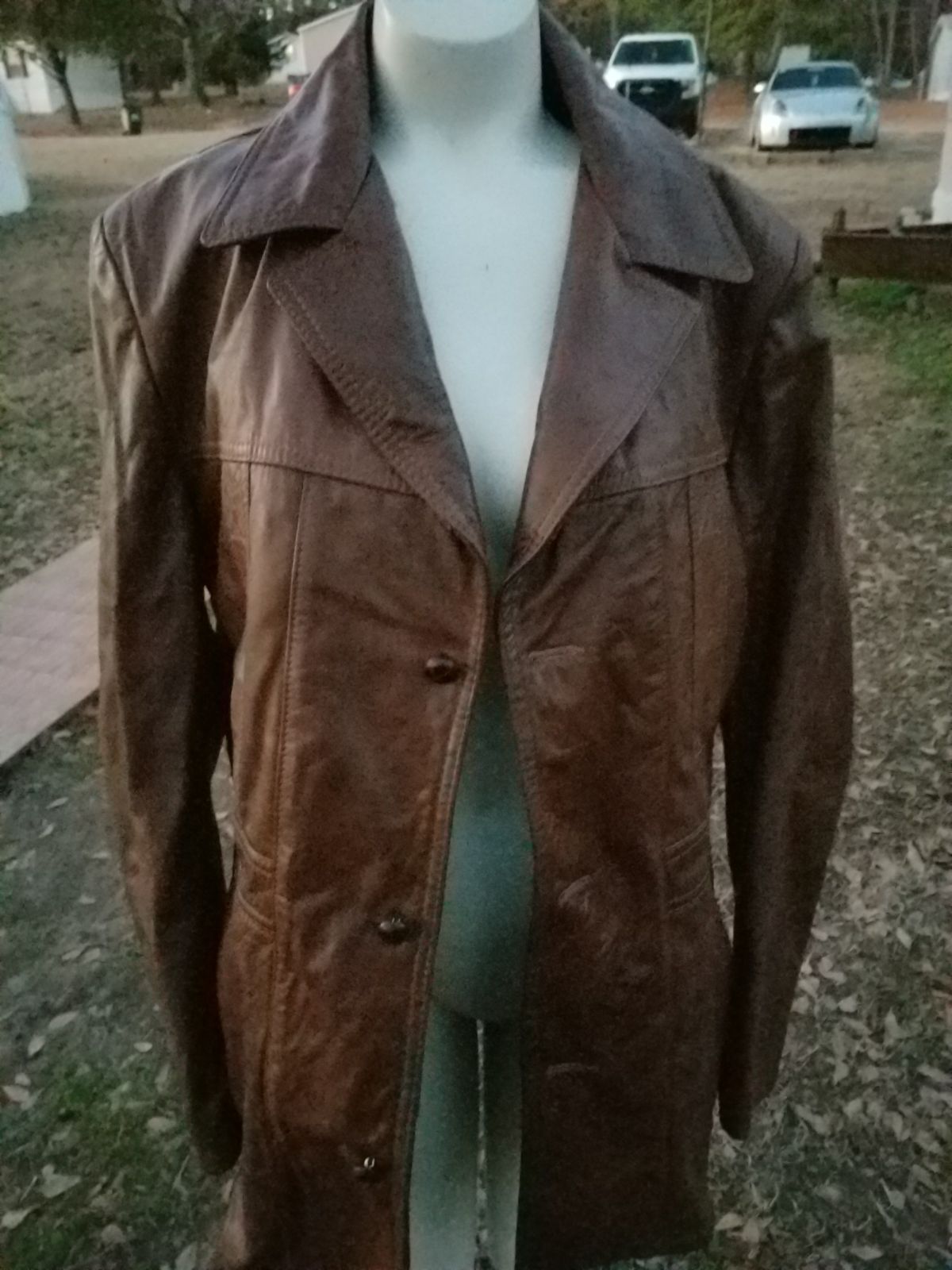 Men'sLeather Sportswear coat with liner