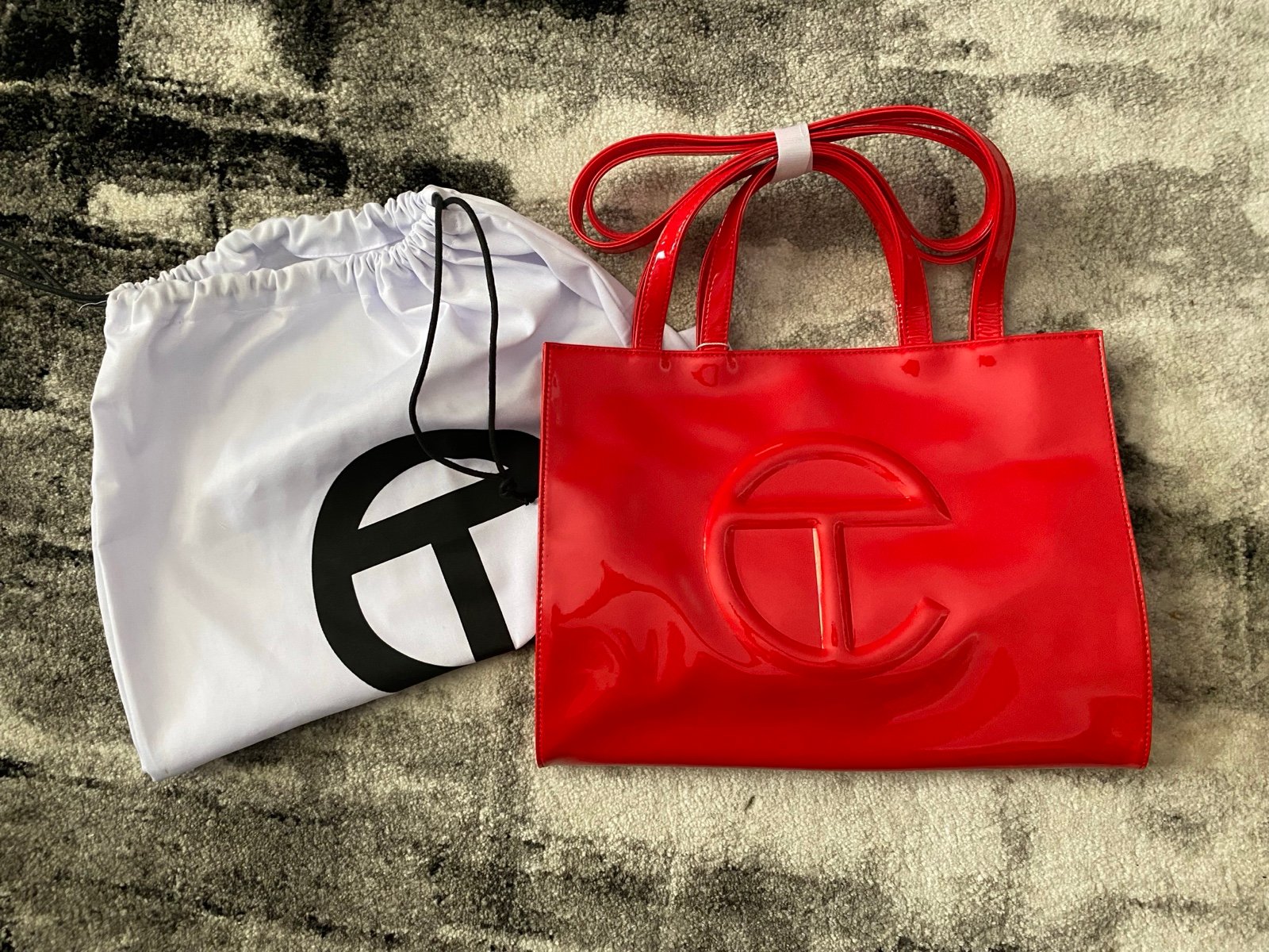 Red Patent Medium Telfar Bag