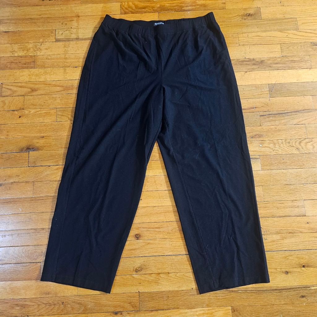 Eileen Fisher Women’s Black Elastic Waist Straight Leg Pants Sz 2X