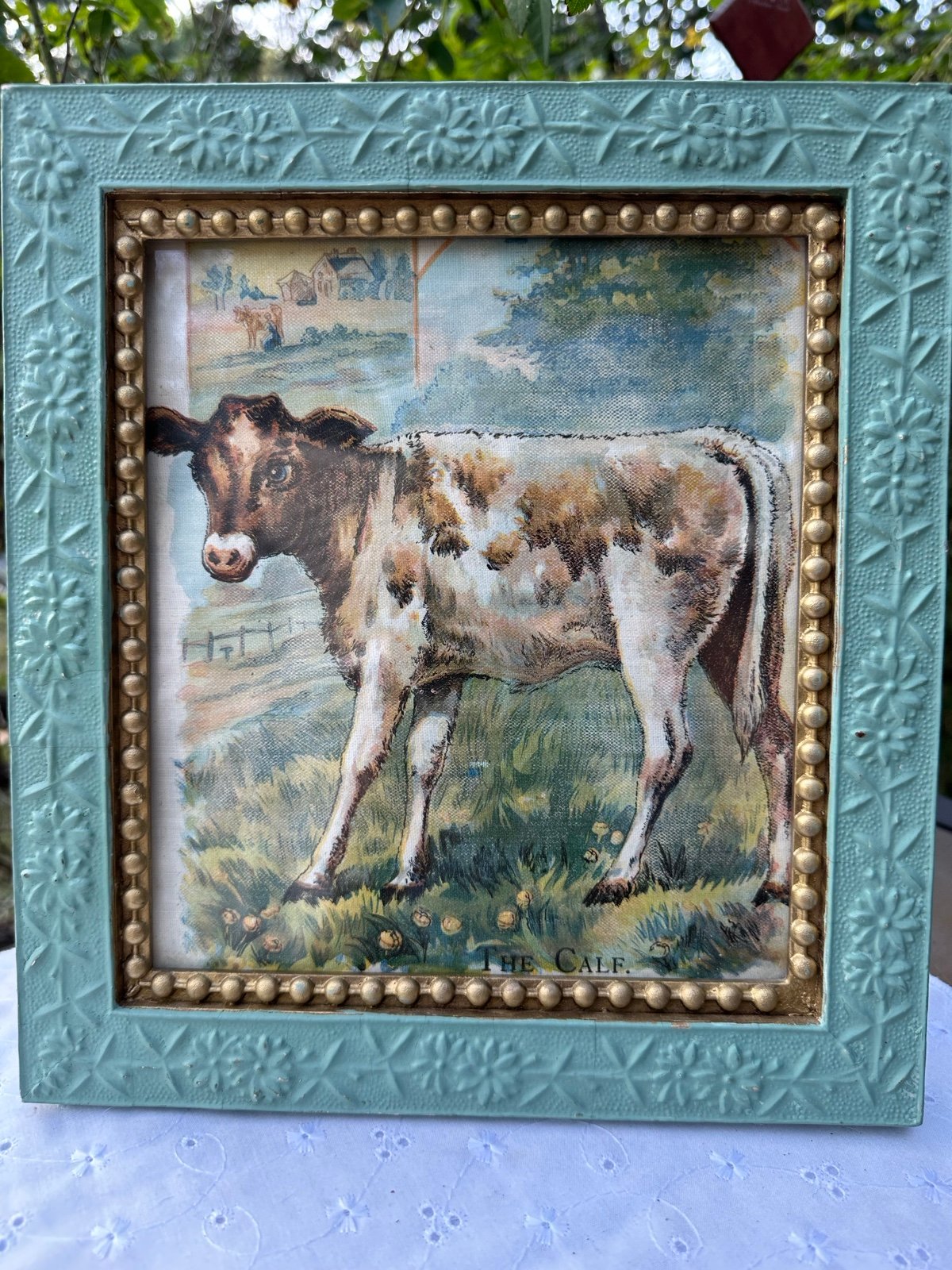 Vintage Book Art Framed Calf Print Country Cottage Wall Art