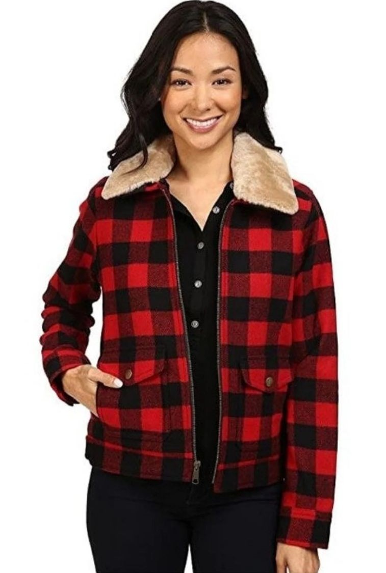 Pendleton Coat black/red Plaid Robroy XL NWT