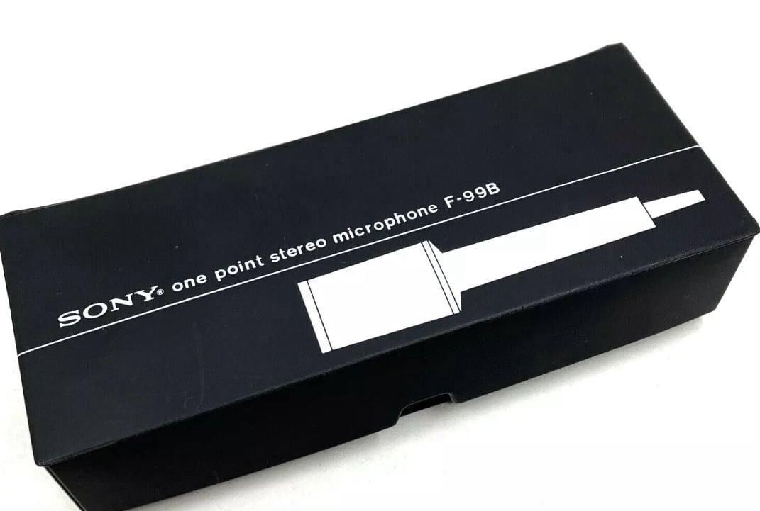 Sony F-99B Vintage One Point Stereo Microphone Boxed With Stand & User Manual
