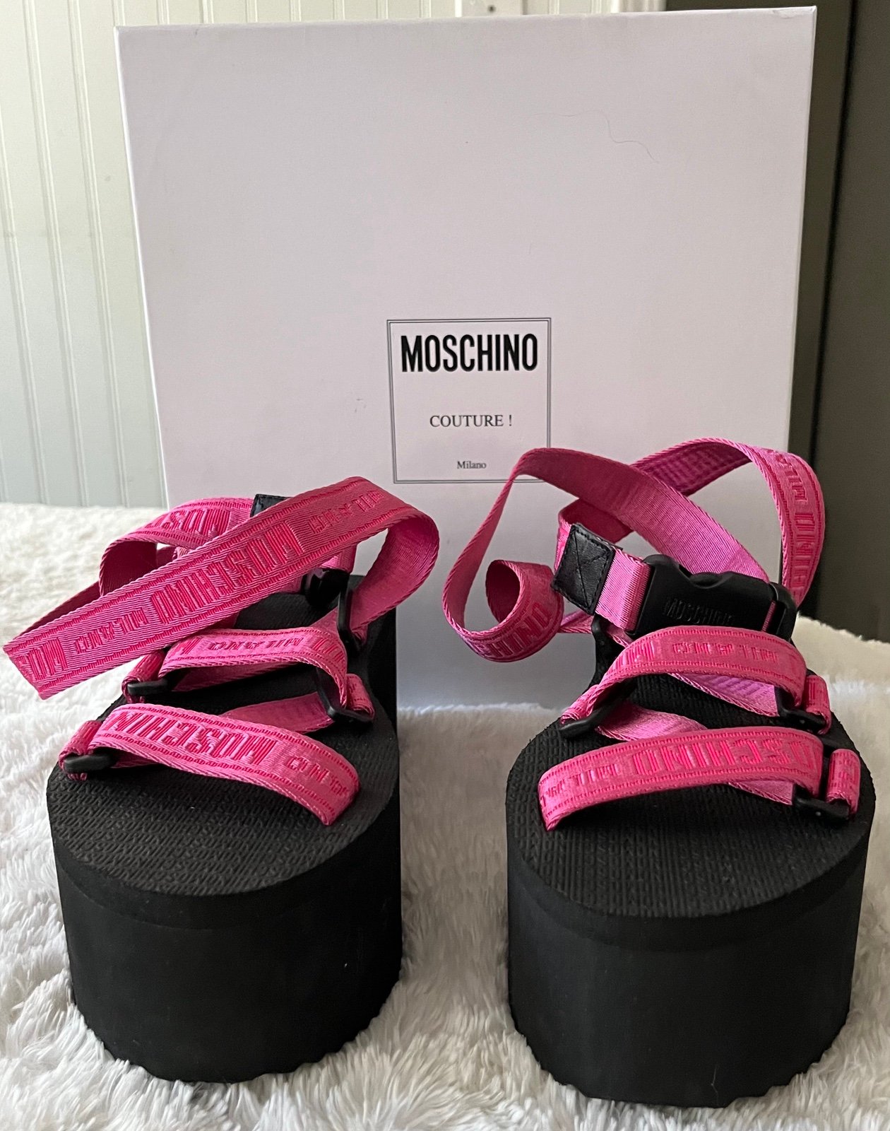 サンダル Moschino SS25 'Sporty' sandals (MB16253G0MGF0 000) Moschino Ankle Strap Sandals | Mercari