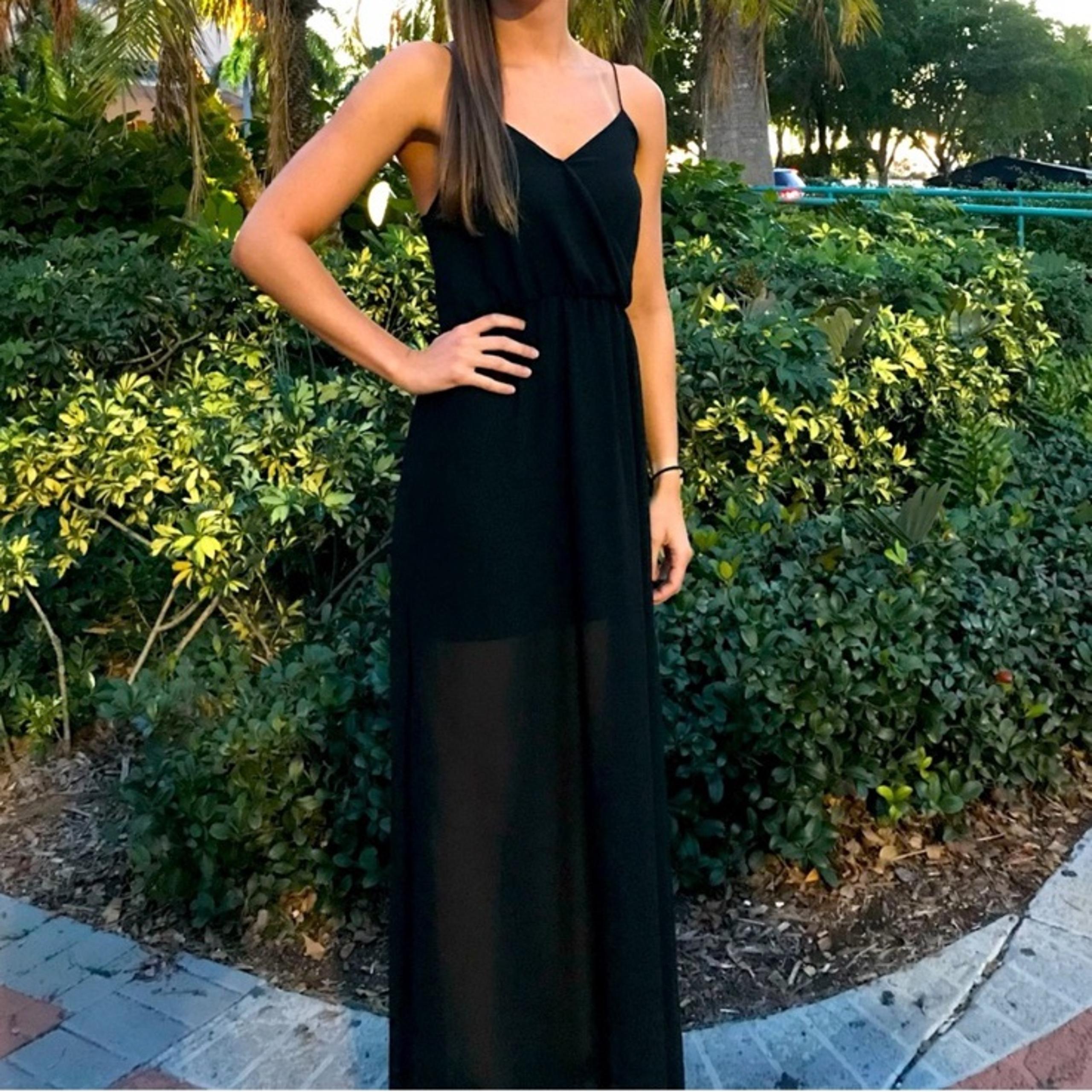 H&M Divided Floor Length Black Dress Size 8
