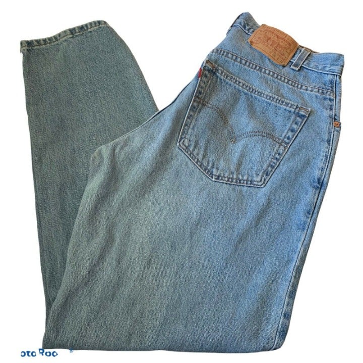 LEVIS 560 Mens Jeans Actual 34 X 32 Cotton USA Made Dad Light Wash Vintage 1201