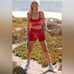 NWT Beach Riot Glitter Bike Short in Fiery Red Velvet Size XS