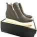 J/Slides Sky Leather Wedge Sneaker Boots Hidden Heel Zip Detail Gray Size 8.5