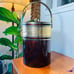 Vintage Georges Briard MCM Tall 12” Ice Bucket Faux Leather Gold Accents Mid Cen
