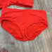 Athleta Vibrant orange Red Bikini Set criss cross back new two piece women