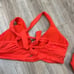 Athleta Vibrant orange Red Bikini Set criss cross back new two piece women