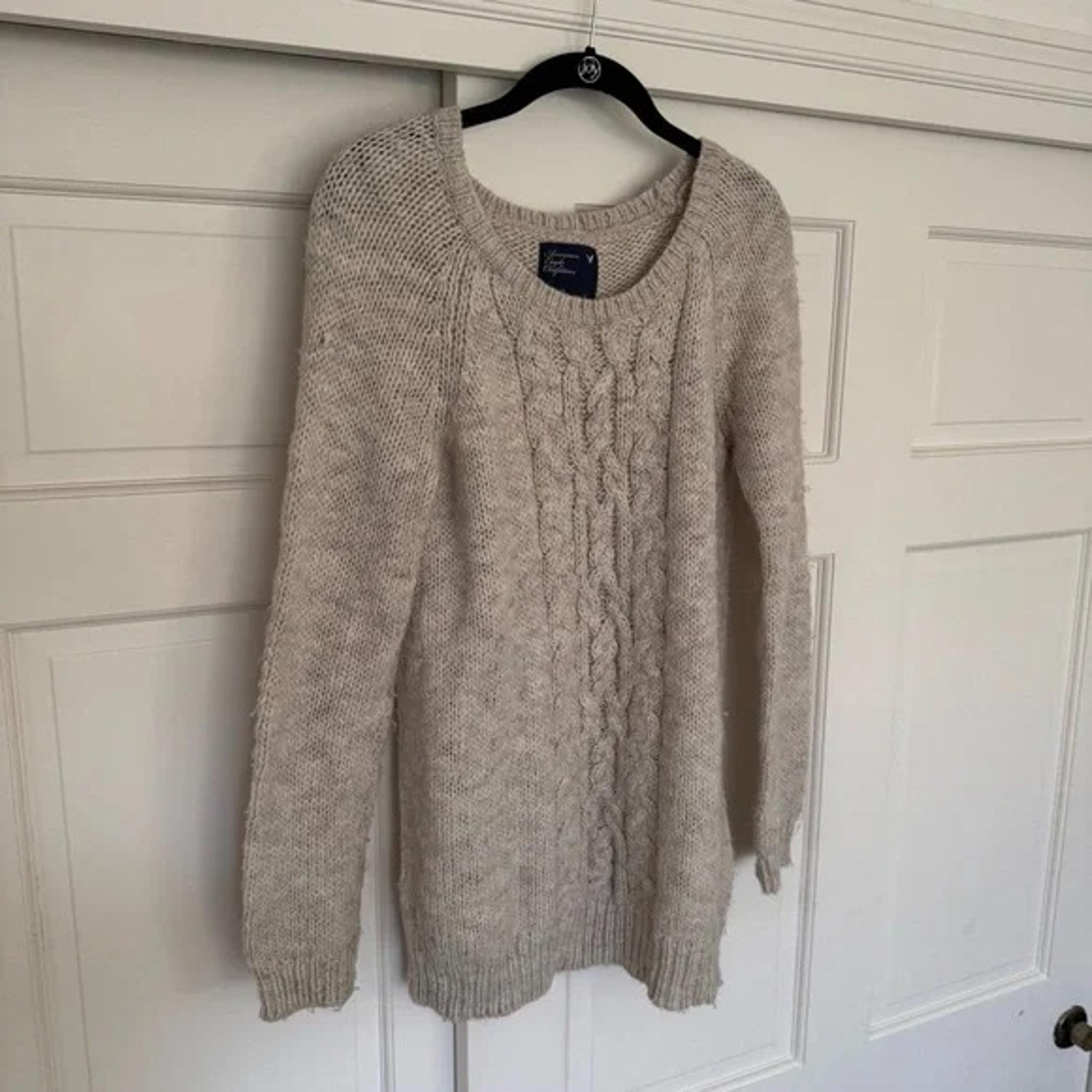 American Eagle Scoop Neck Cable Knit Sweater
