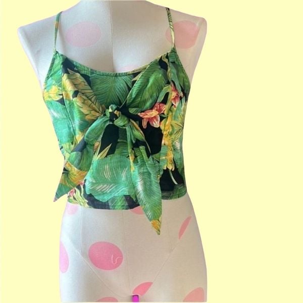 Nicole Miller tropical xs x small spaghetti strap top new with tags designer top