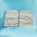 Set 2 Ralph Lauren Cottage Pillow Shams Striped Blue Tan Piped Edge Slit Opening