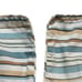 Set 2 Ralph Lauren Cottage Pillow Shams Striped Blue Tan Piped Edge Slit Opening