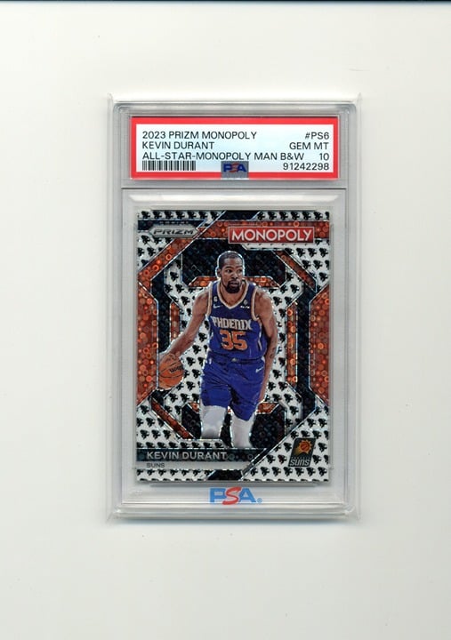 2023-24 Panini Prizm Monopoly PS6 Kevin Durant Running Monopoly Man PSA 10 Pop 8