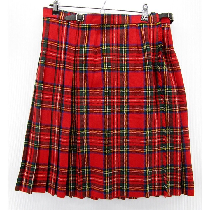 Laird Portch Skirt 12 Pure Wool Flannel Wrap Tartan Plaid Scottish