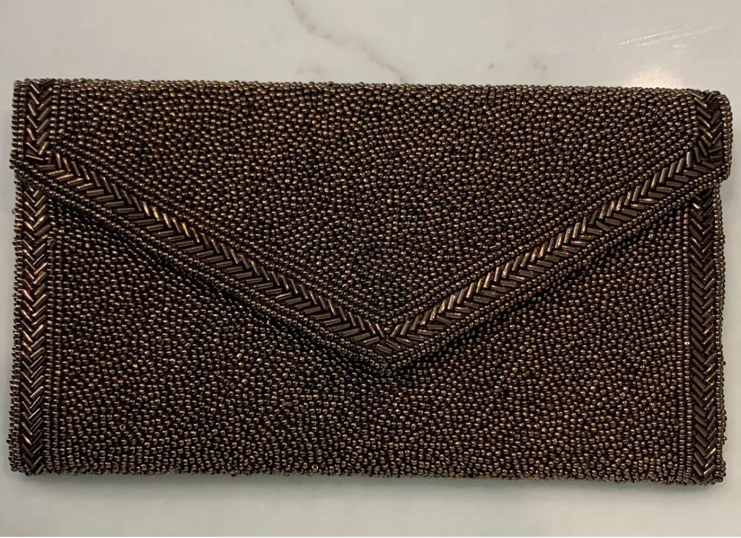Vintage 1970’s Walborg Hand Beaded Evening Clutch Wallet