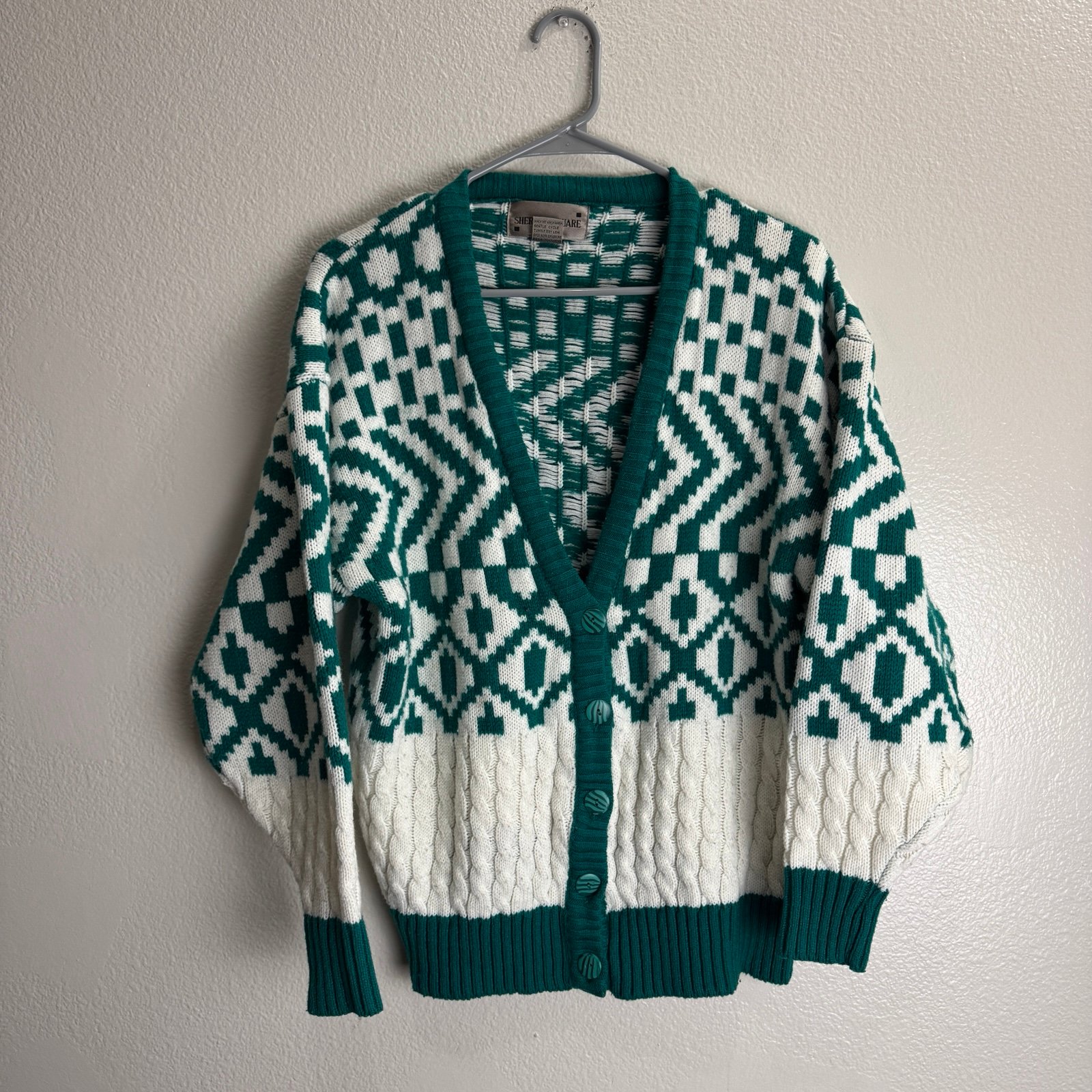 Sheridan Square Vintage Sweater Button Up Size Large Y2K