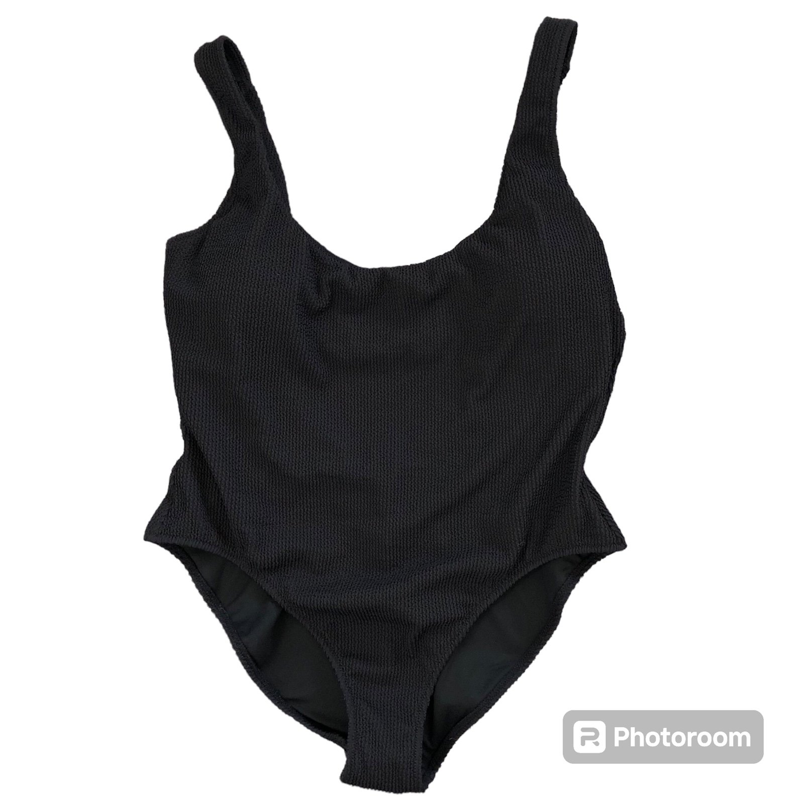 J.Crew black scrunchie scoop neck swimsuit style BH478 size 14 NWT
