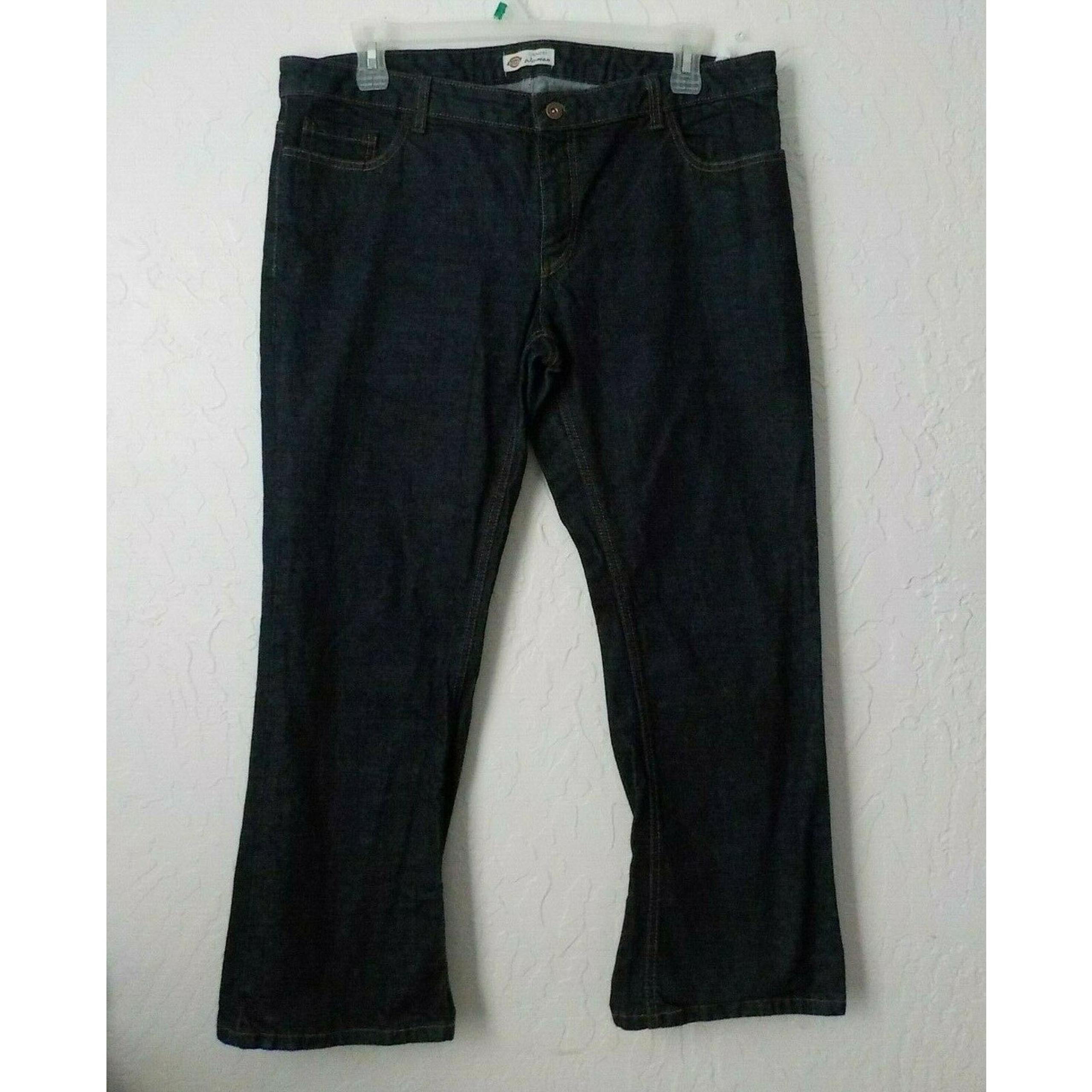 Dickies Relaxed Jeans Women size 14 Petite Blue Denim Straight Leg 40x29