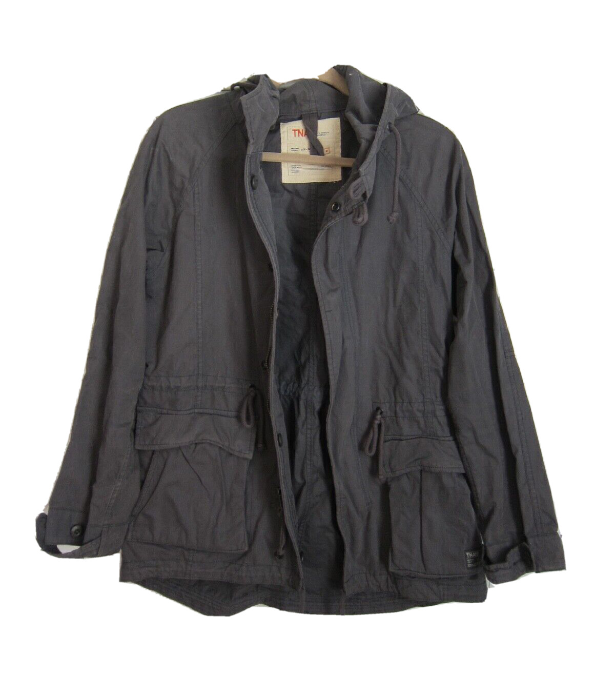 TNA Aritzia Military Parka Jacket in Gray Twill sz M