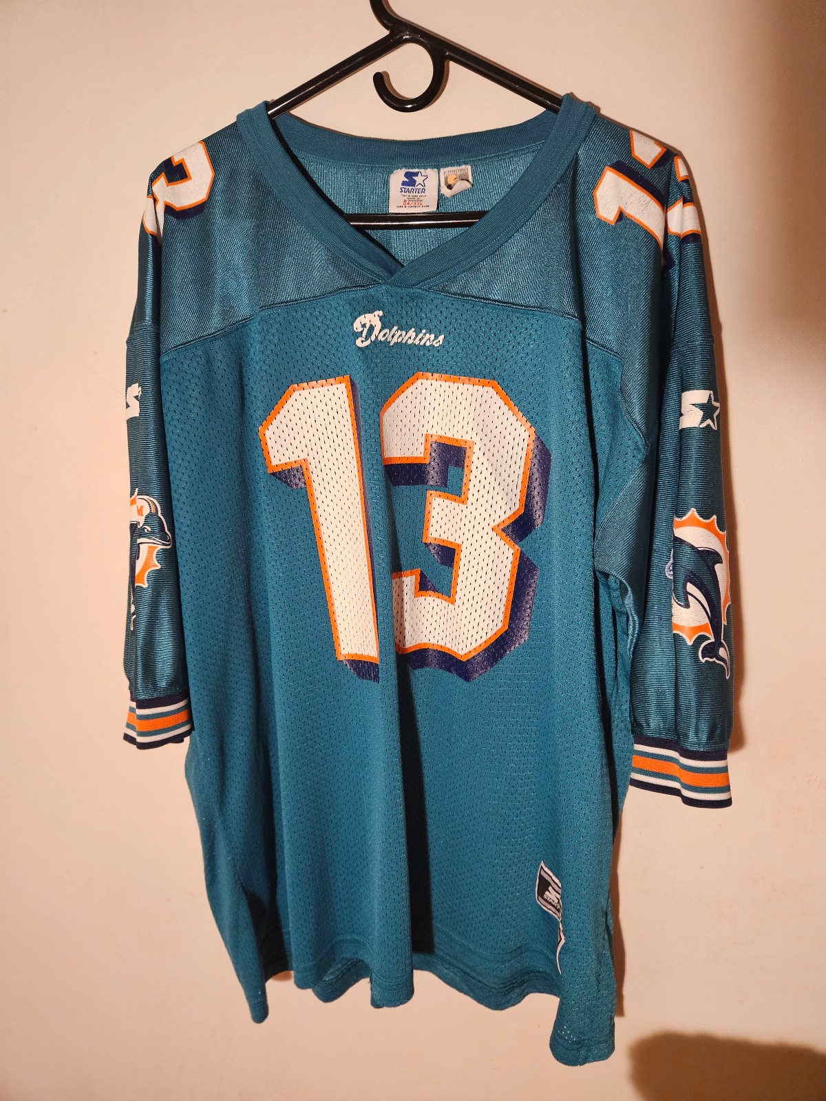 Vintage Starter NFL Dan Marino Miami Dolphins Jersey USA Green Size 54 2XL 90's