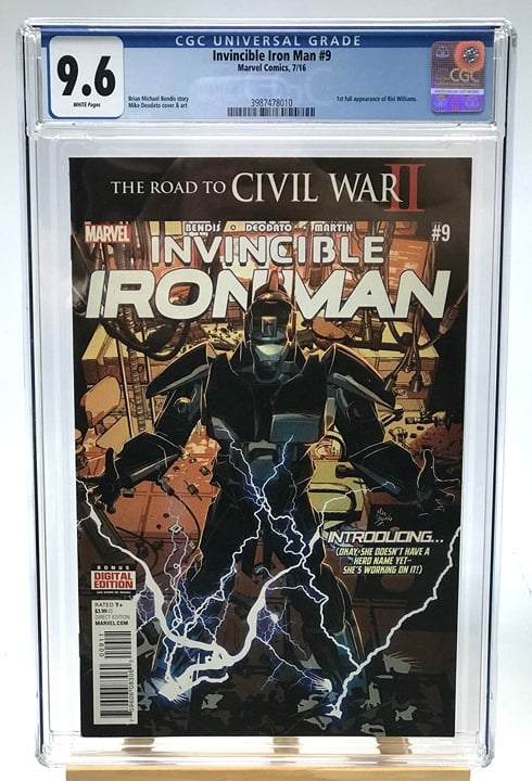 Invincible Iron Man #9 CGC 9.6 WP Modern Age 2016! 1st App. Ironheart (full)