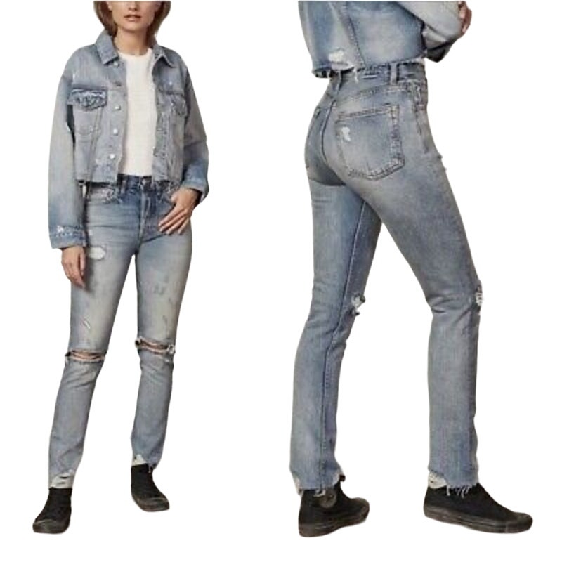 Boyish Billy Some Like It Hot Distressed High Rise Denim Skinny Jeans Size 24