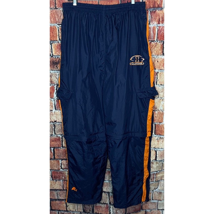VTG Illinois Fighting Illini Starter Track Cargo Convertible Pants Men’s Large