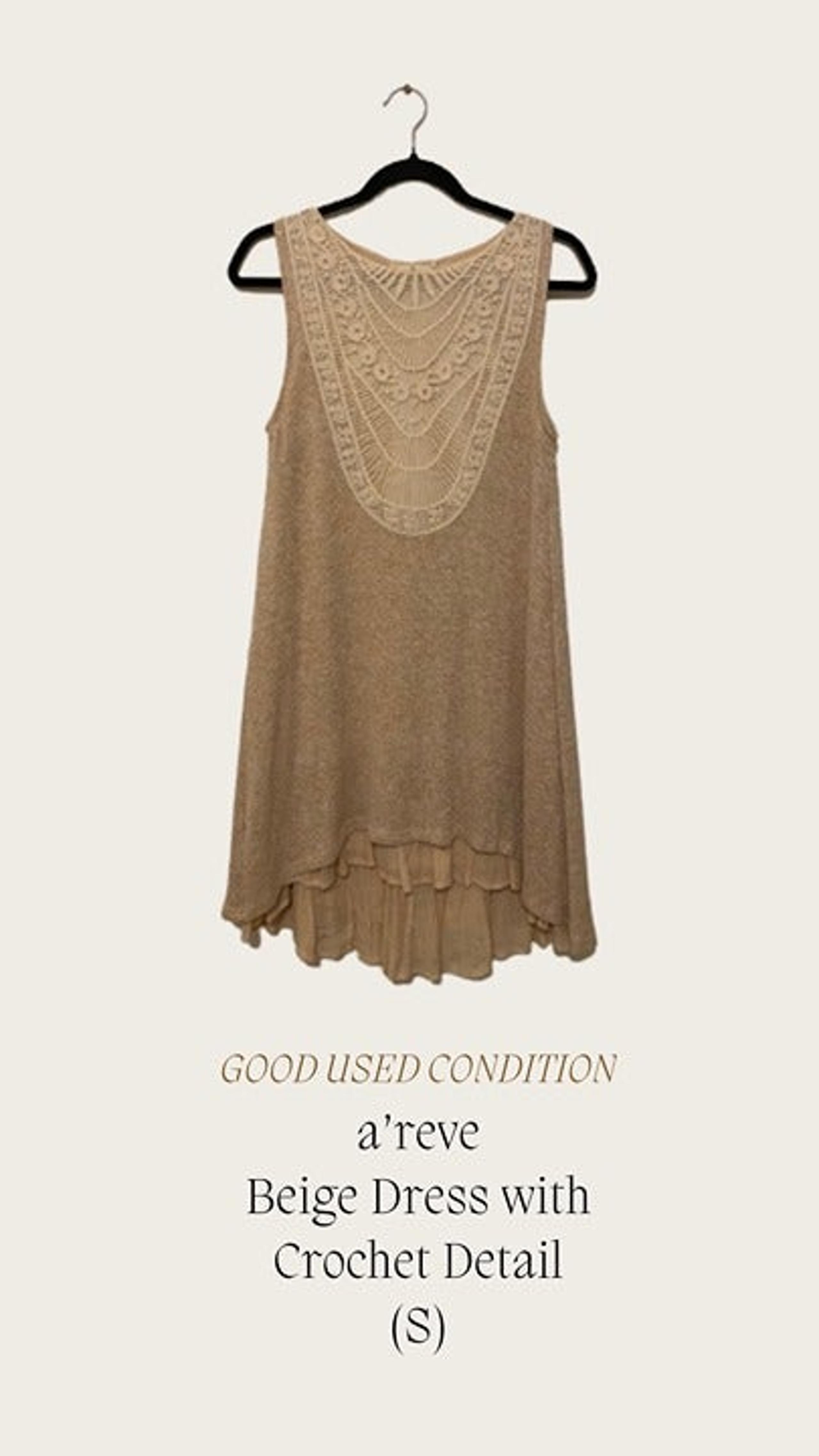 a’reve Beige Dress with Crochet Detail (S)
