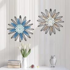 Metal Flowers Wall Art Decor Set 3D Multi-Layer 11 inches