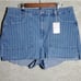 Good American Striped Cut-Off Shorts, 18