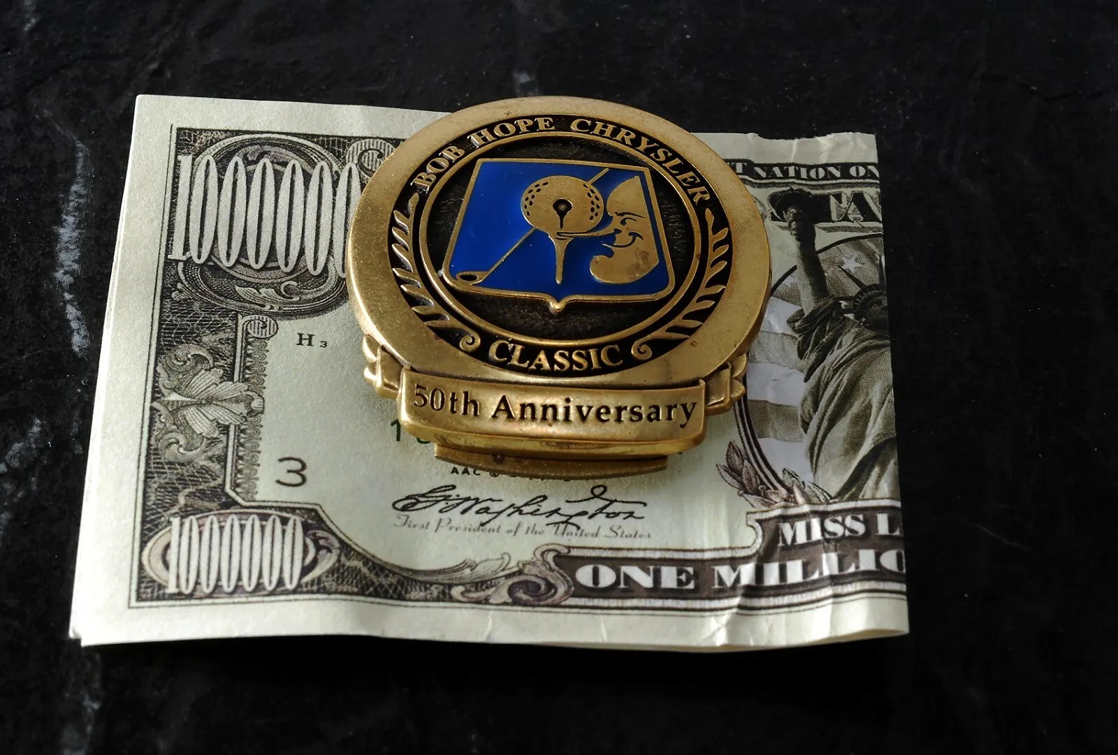 Bob Hope Chrysler Classic Money Clip By Malcolm DeMille Inc Pat. Pending Used