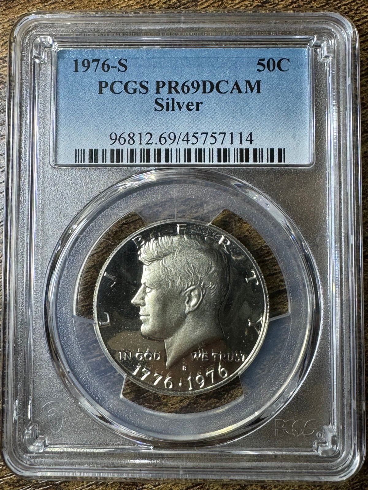 1976-S Silver Kennedy Half Dollar 50C Proof PCGS PR69DCAM