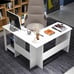 Home Office Writing Workstation L-shaped Corner Computer Desk w/ Storage Shelves