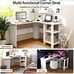 Home Office Writing Workstation L-shaped Corner Computer Desk w/ Storage Shelves