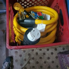Camper plug attaches to camper
