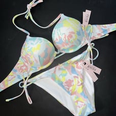 Victoria's Secret 32C,34A BOMBSHELL BIKINI S BOTTOM Pink Yellow BLUE White Teal
