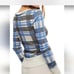 New Free People FP Movement Rally Layer Top Blue Plaid Thermal Longsleeve Henley