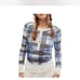 New Free People FP Movement Rally Layer Top Blue Plaid Thermal Longsleeve Henley