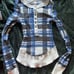 New Free People FP Movement Rally Layer Top Blue Plaid Thermal Longsleeve Henley