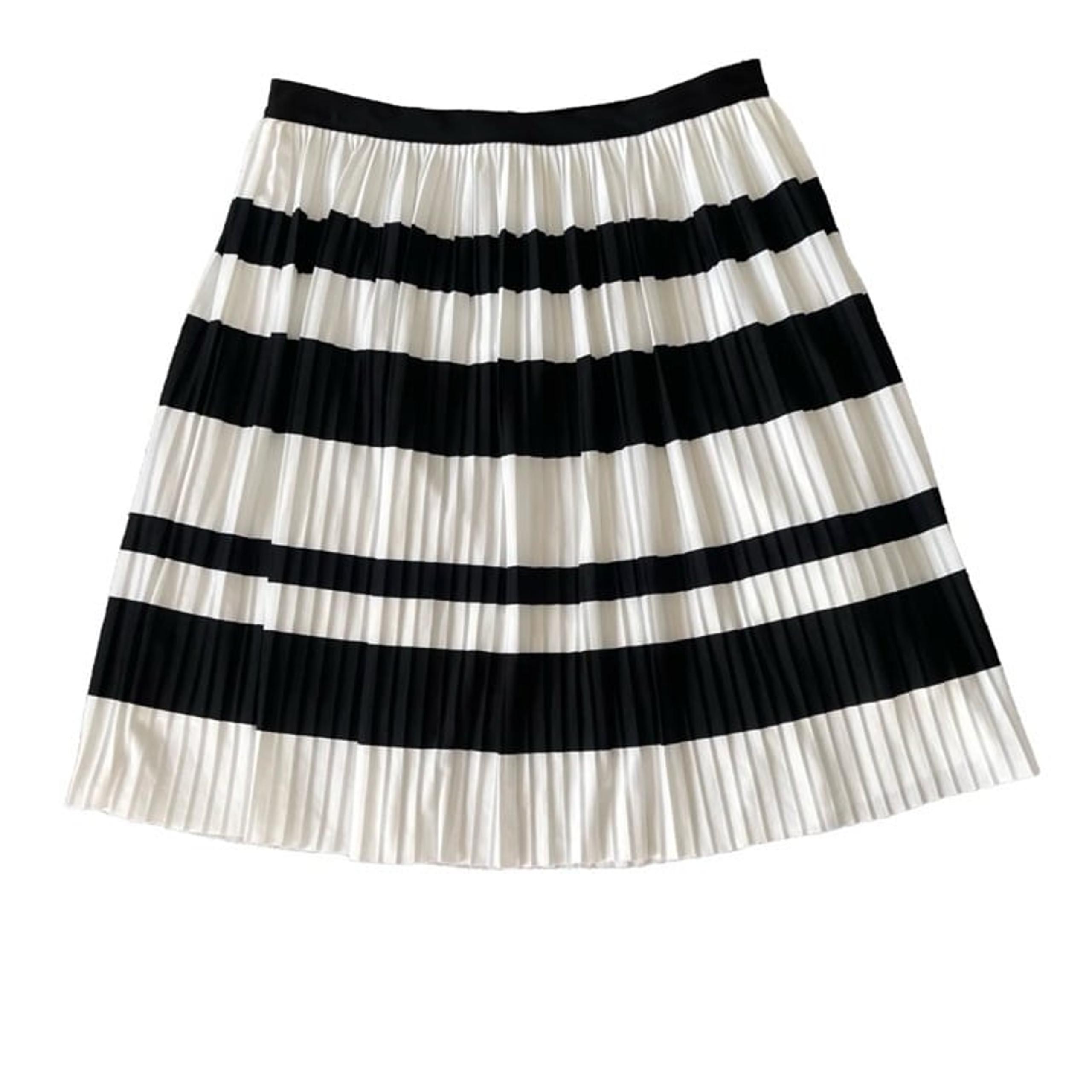 H&M Pleated Striped Short Skirt | Black And White | Women’s Size Small
